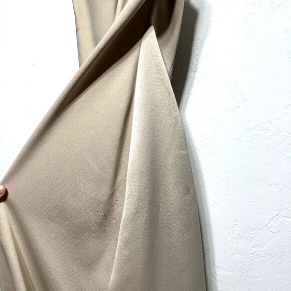 BHLDN Ruby Twist Halter Dress Satin Full Length Champagne Formal Wedding sz US 0 - Picture 5 of 16